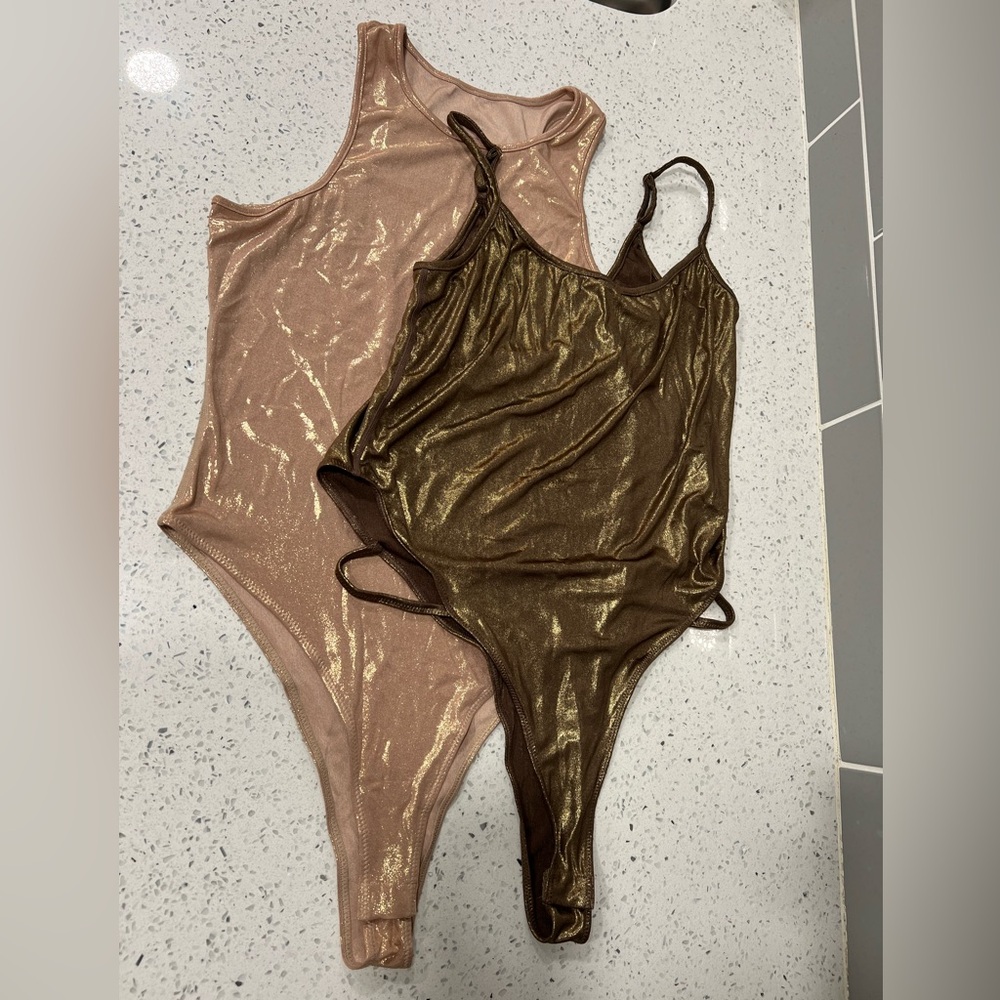 Size Large Shimmery Bodysuits (2) NWOT